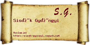 Sisák Gyöngyi névjegykártya